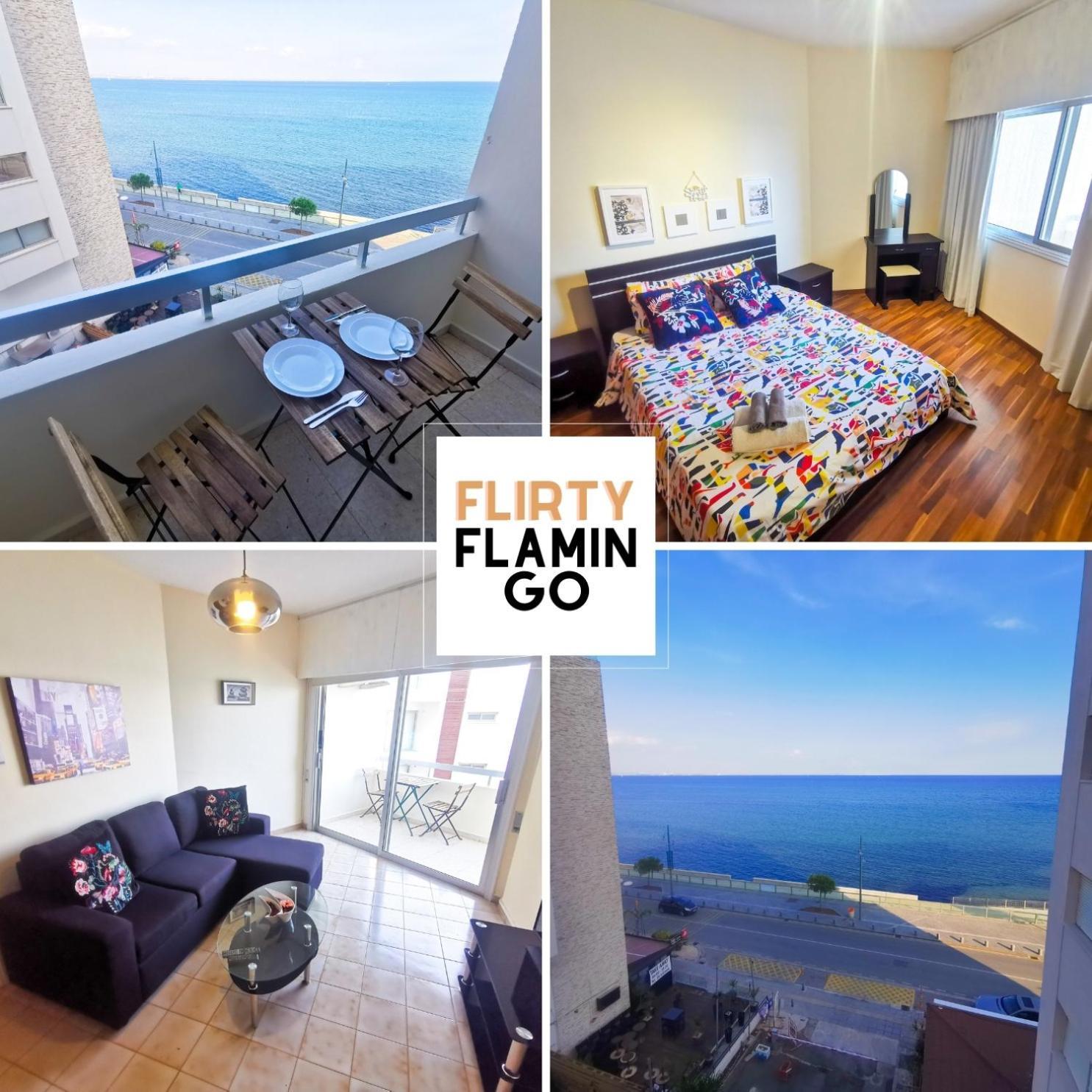 Flirty Flamingo Seaview Seafront Apartment Larnaca Exterior photo